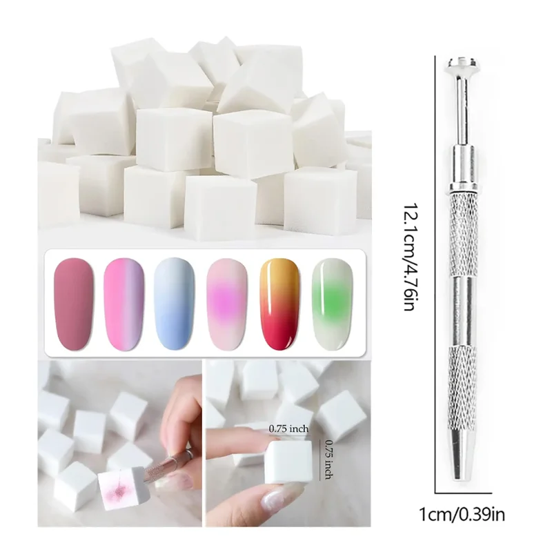 nail sponge 50/150pcs Ombre Sponge for Nails Soft Gradient Nail Sponge with Grabbing Pen Ombre Nail Brush French Tip Tool Manicure Design