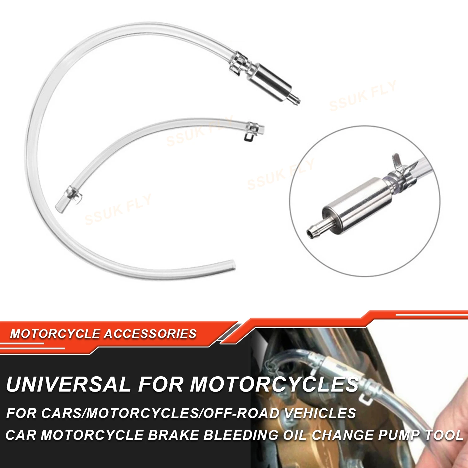 Brake Bleeder Kit Car Motorcycle Brake Bleeding Oil Change Pump Tool Bleeder Fluid Hose Hydraulic Clutch Valve Tube Set Pit Dirt Bike Accessories