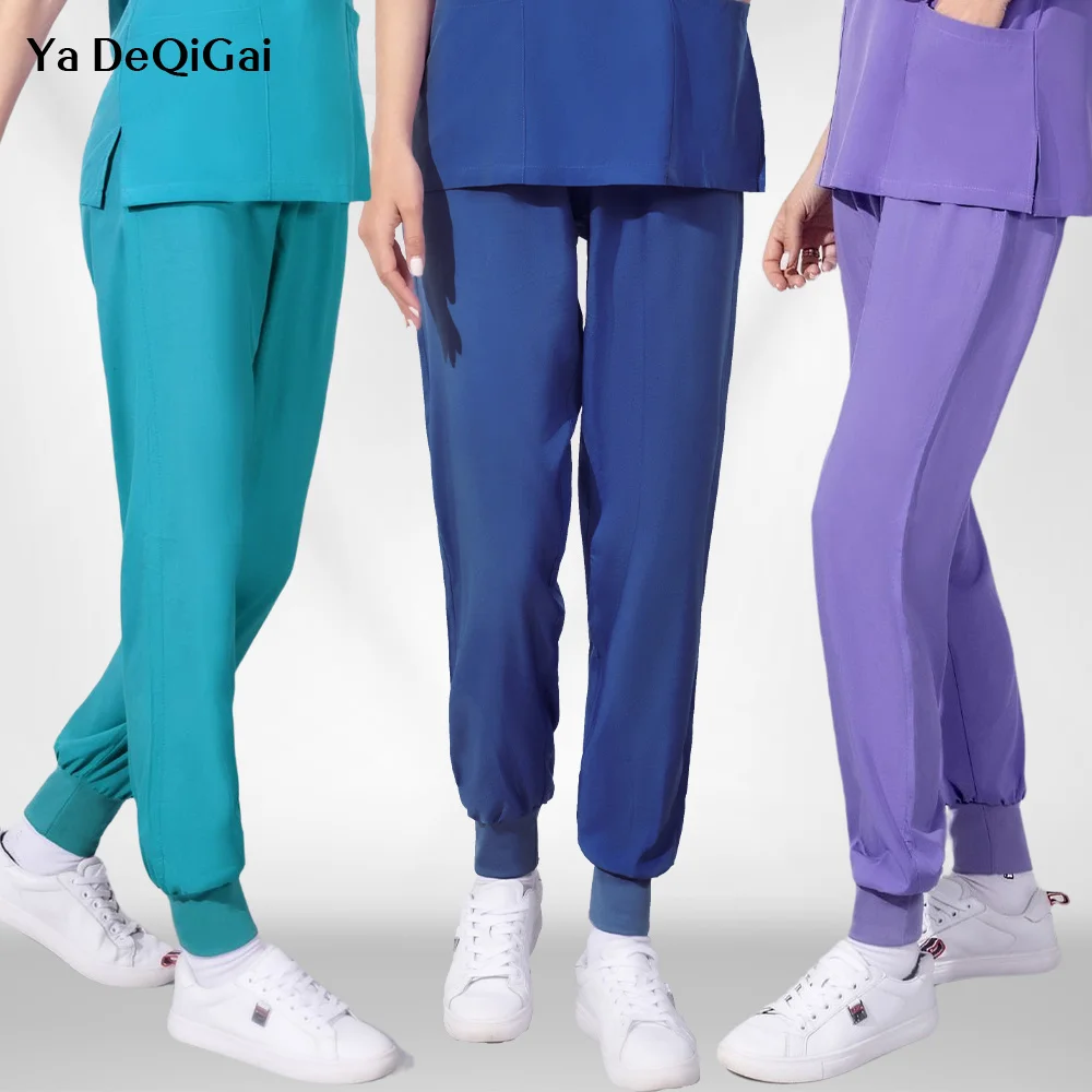 

Multicolors Unisex Elastic Waist Drawstring Scrub Pants Nurse Beautician Lab Scrubs Pet Shop Hospital Doctor Nurse Workwear