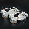 Children's High Heel Princess Shoes Silver Crystal Dance Shoes For Girls Summer Performance Hostess Shoes Kids Fashion Leather S 4