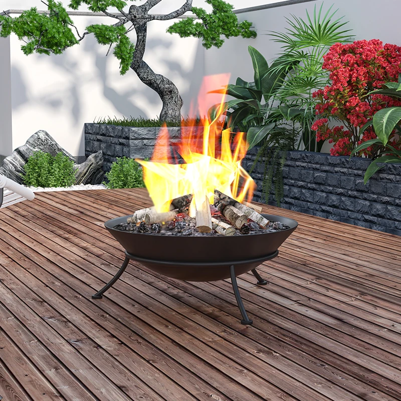 American Wrought Iron Fire Pits Outdoor Camping Furnace Home Garden  Courtyard Grill Stand Bonfire Party Brazier Fire Wood Heater - AliExpress