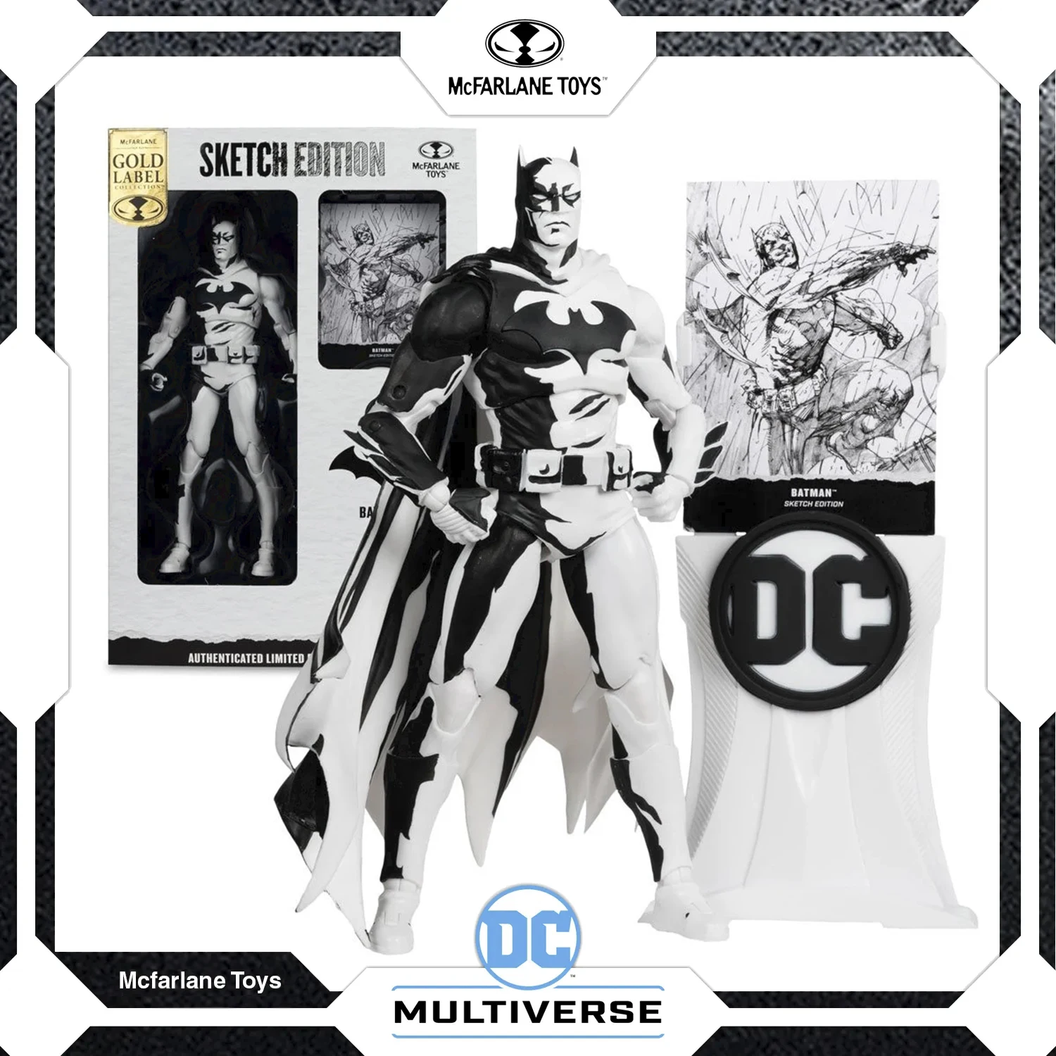 

McFarlane Toys Dark Knight Batman Hush Sketch Gold Label DC Multiverse 7-Inch Action Figure Figures Collectible Series