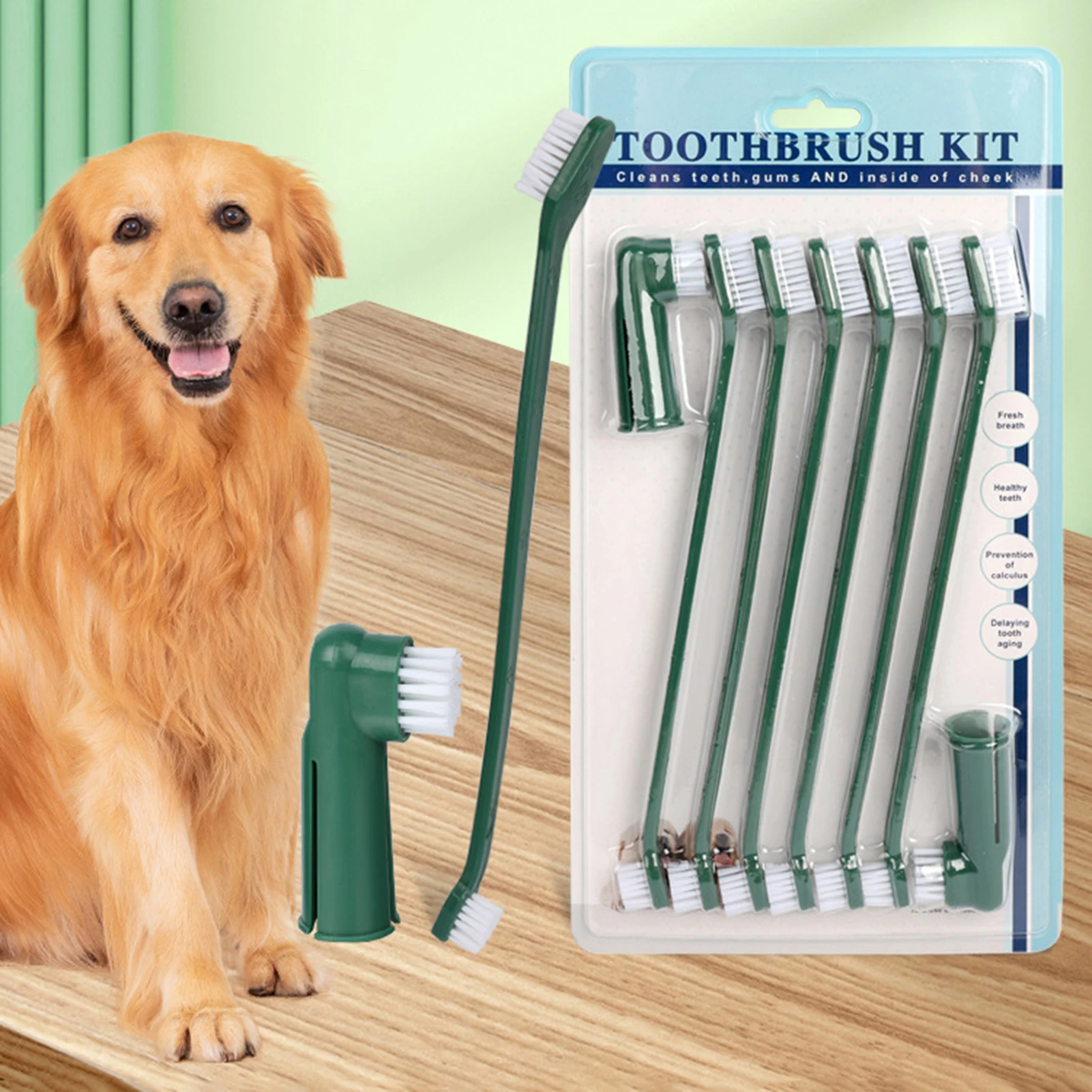 Double Head Soft Pet Finger Toothbrush Teddy Dog Cat Puppy Teeth Care