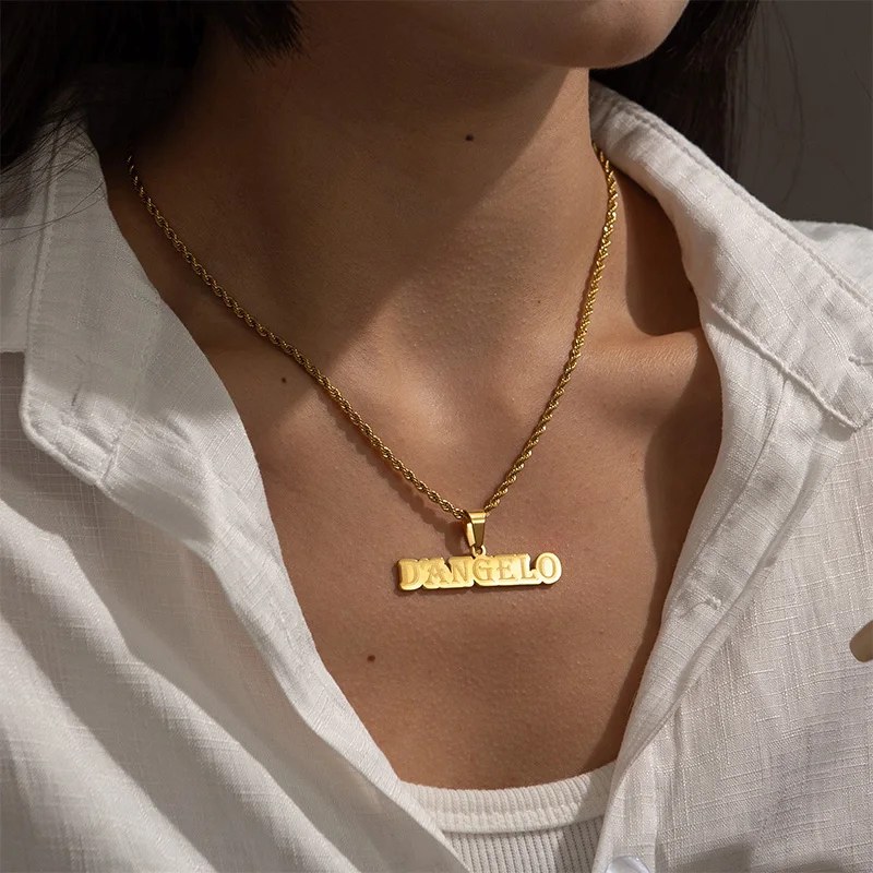 Collane personalizzate con nome in acciaio inossidabile per donna collana personalizzata stetoscopio lettera cuore farfalla ciondolo regalo gioielli  36