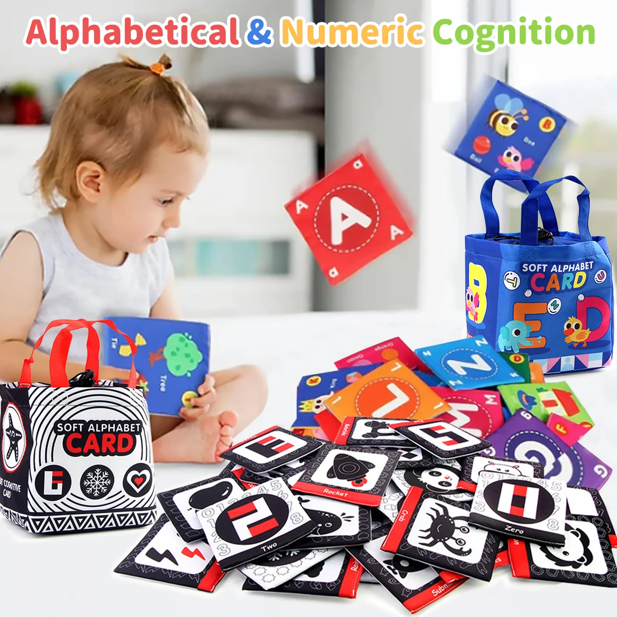 Baby Cloth Card Super Soft Exquisite Pattern Washable Non-Fading Tear-resistant Boost Color Cognition Toddler Alphabet Book 3