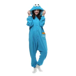 Adult Cookie Monster Kigurumi Costume Onesie for Halloween and Carnival (Cookie Monster)