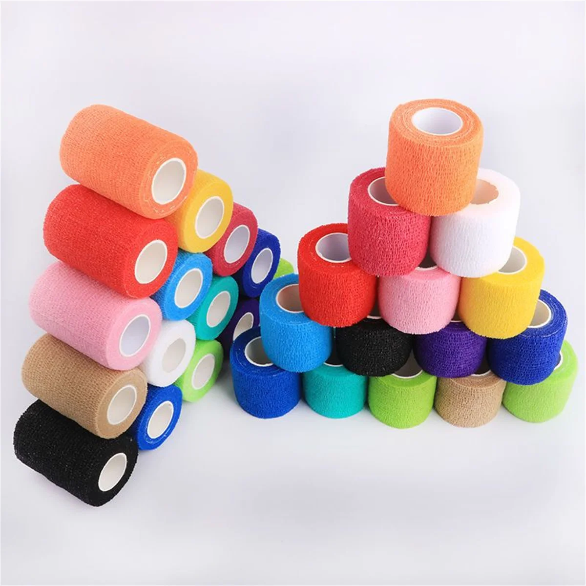 

1Roll 2.5/5/10cm*4.5m Gauze motion Bandage Self-adhesive Breathable Elastic Bandages for Sports Fixing Finger Wrist Leg