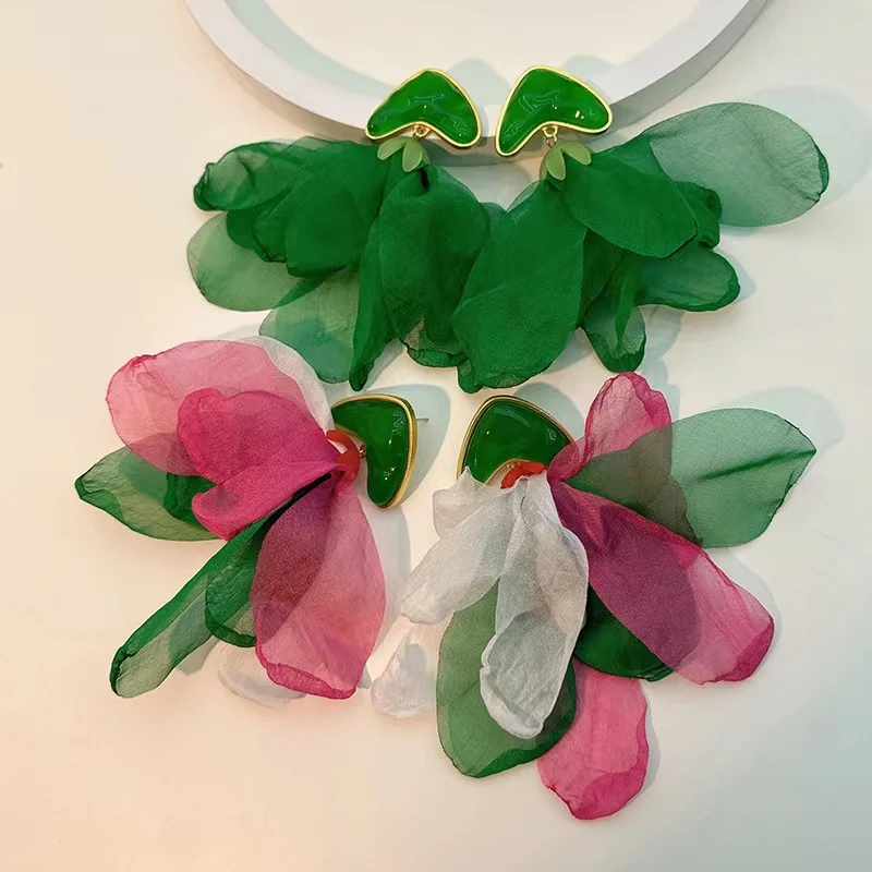 Temperament Handmade Cotton Woman Long Tassel Holiday Earrings Accessories