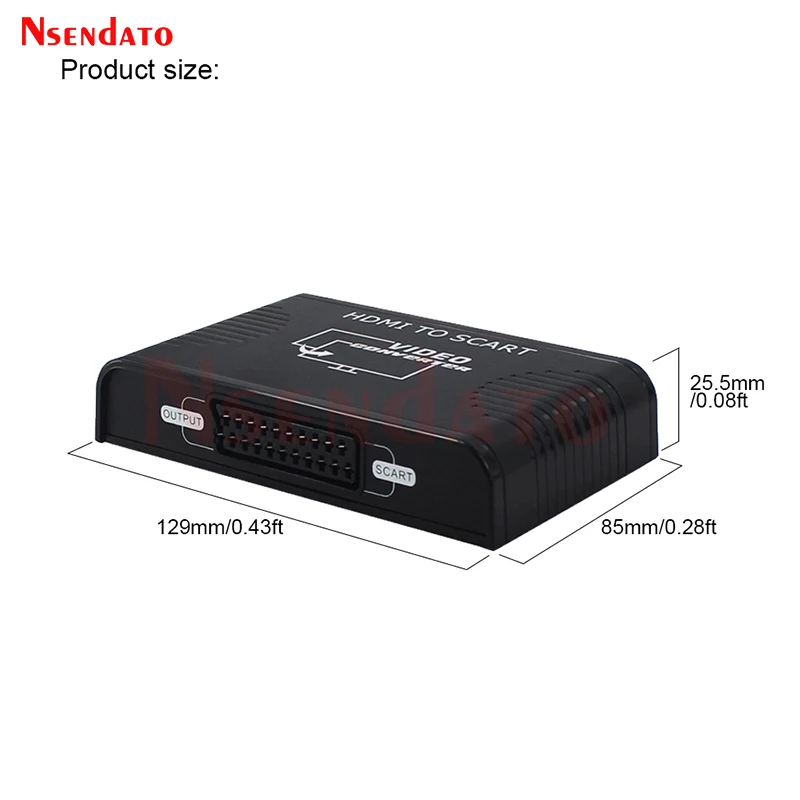 HDMI to Scart video Converter Adapter Connector Scart S-video AV to HDMI video audio Converter Adapter For HDTV DVD PS3 pal