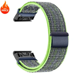 Premium Nylon Loop Band - Adjustable Quick Fit Strap, 22mm/26mm - 26mm (Brilliant green blue)