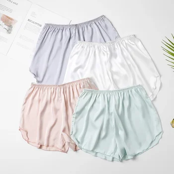 여성용 아이스 실크 속옷, 안전 바지, 섹시한 반바지, 편안한 수면 하의, 미끄럼 방지, 심플한 가정용 란제리, 여름