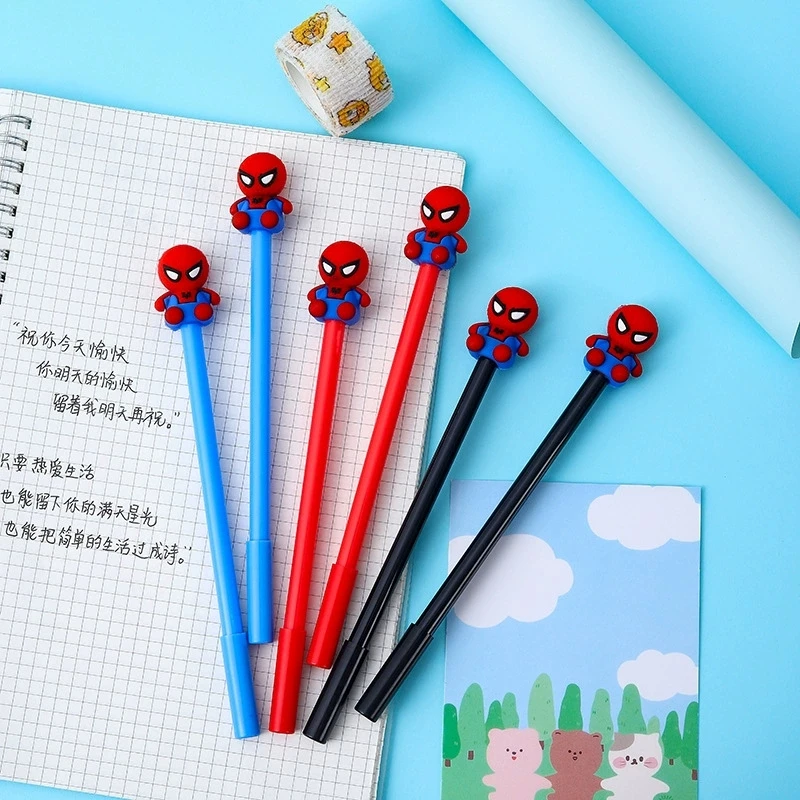 10/20pcs Disney Cartoon Character Cute Spider Man 0.38mm Rollerball Pen Black Core Children'S Creative Student WritingStationery