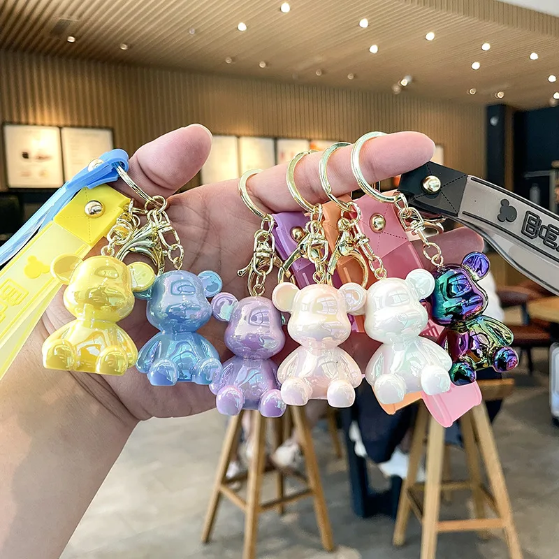 Kawaii Bear Keychain Bear Charms Resin Keychain Pendants Girl Kid Gift DIY  Jewelry Making Women Bag Car Mobile Phone Accessories