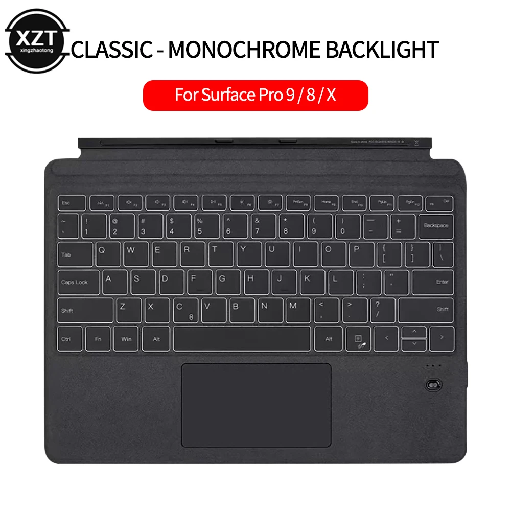 retroiluminação, Teclado portátil magnético para Surface Pro 7 Plus 8 9X6 5 4 Go 1 2 3
