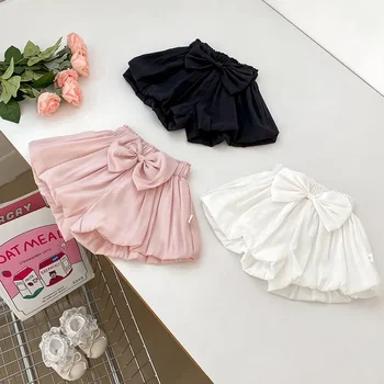 2025 New Summer Baby Girls Shorts Elastic Waist Cotton Solid Color Kids Fashion Casual Pants  0-5 Yrs Children Shorts