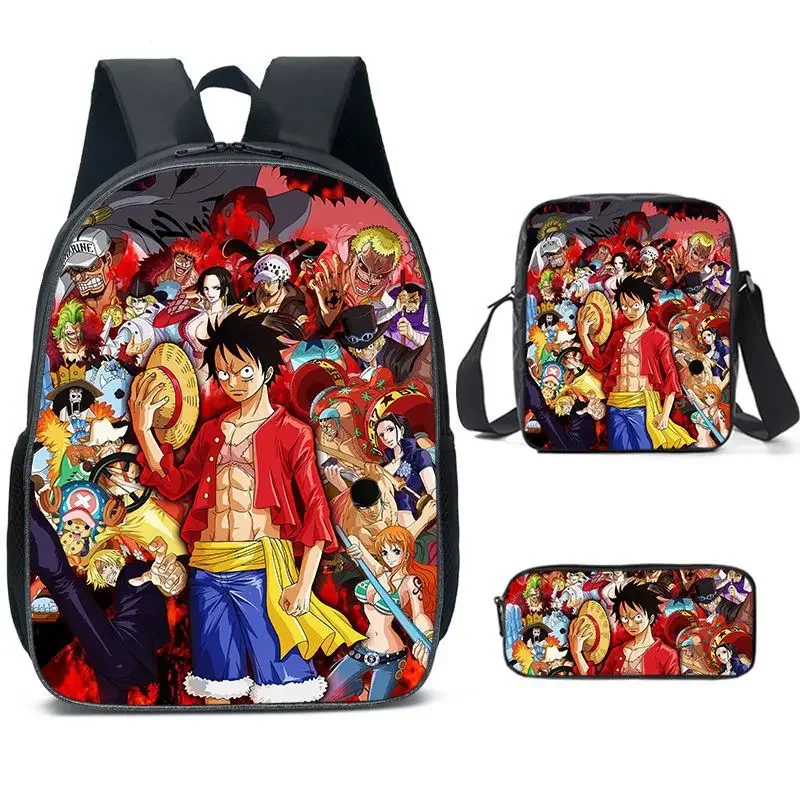 

2023 new 3D fashion trend One Piece schoolbag backpack primary and middle school students boys and girls anime cartoon schoolbag