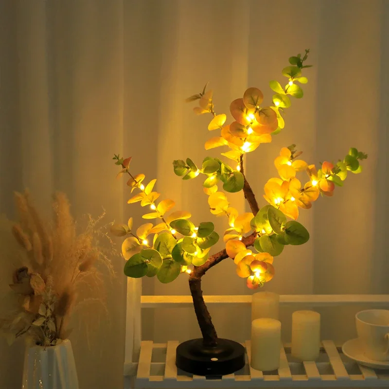 LED Tree Lights Table Light Adjustable Branches Illuminated Home Lighting Room New Year's Decorations Christmas Decoration