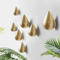 Wall Mounted Hook Creative Water Droplet Clothes Hats Hook Powerful Multi-Purpose Keychain Decorative Wall Clothes Storage 2