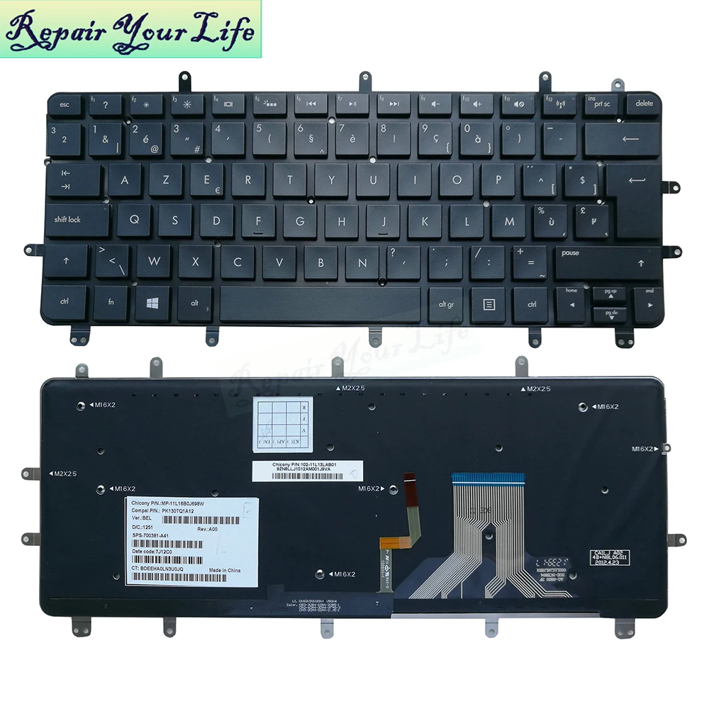 Teclado Retroiluminado para hp Spectre xt Pro 13b000 132000 2200 2300 2100 Ultrabook Itália Bélgium Azerty Italiano Francês - Imagem 3