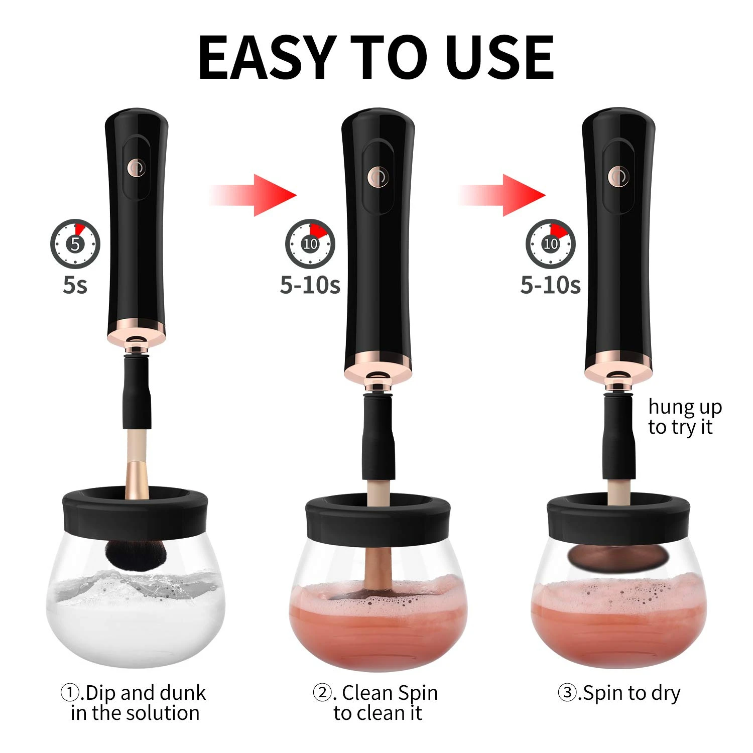 Take your makeup routine to the next level with the sleek, efficient and professional brush cleaner. Elevate your cleanliness ga