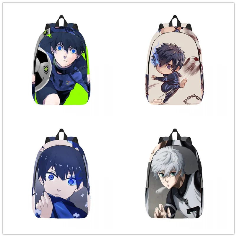 Blue lock anime Backpack Casual Lightweight Laptop Backpack Men Women Travel Bag Outdoor Canvas Daypack