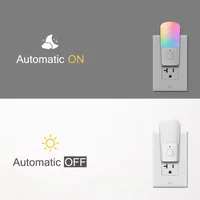 Melery Night Light Bulbs EU Plug 0.5W Low Power Sensor Control RGB Plug-in Color Changing Susk To Dawn Home Office Lamp Creative 3