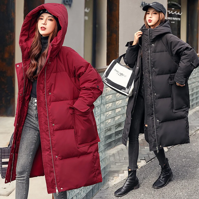 2023 Down Jackets for Women Woman Jacket Outerwear Coats 90% White Duck Oversize Loose Casual Fattening Thickening Coat Winter