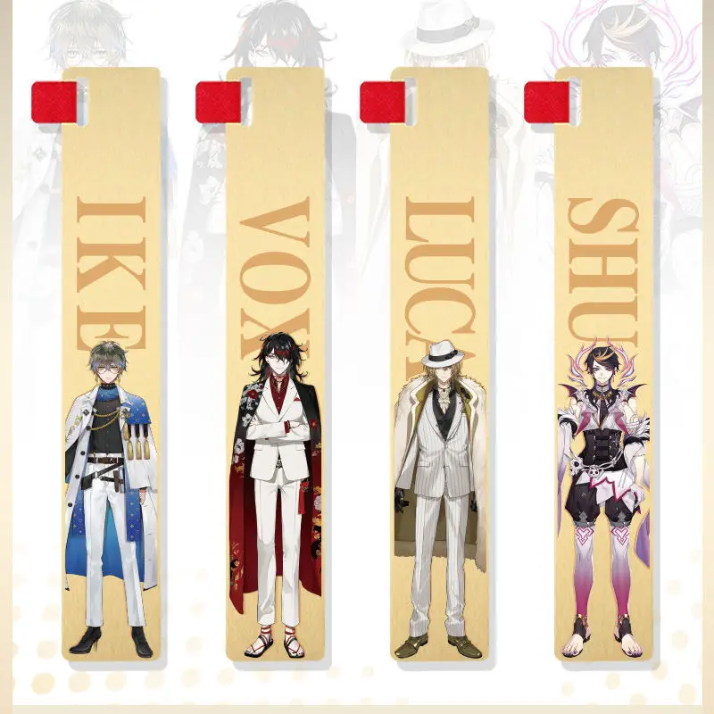 

VTuber Group Luxiem Ike Mysta Vox Luca Shu Creative Metal Bookmark Ruler Pendant Present Birthday Gift (2)