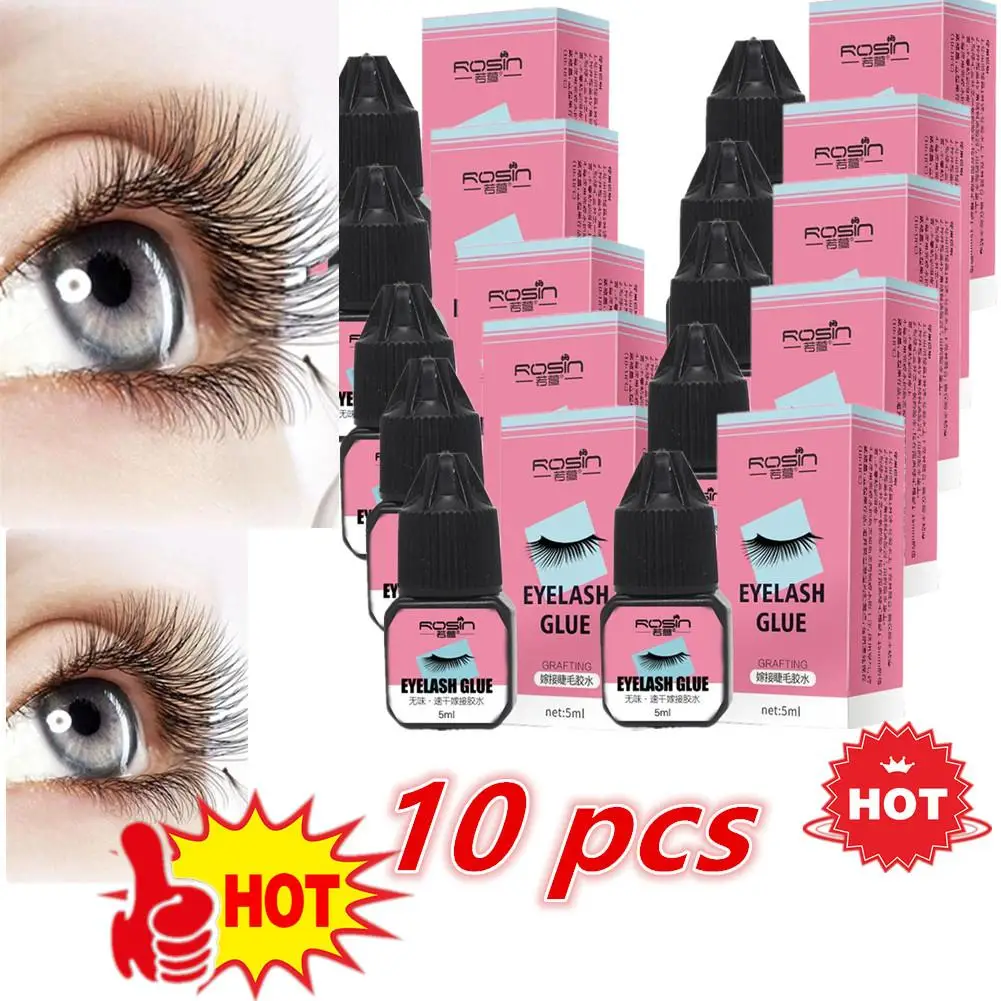 

10X Eyelashes Extension Glue Waterproof Lasting Grafting Lashes Glue Quick Drying Adhesive Black Glue No Irritant Makeup Tools