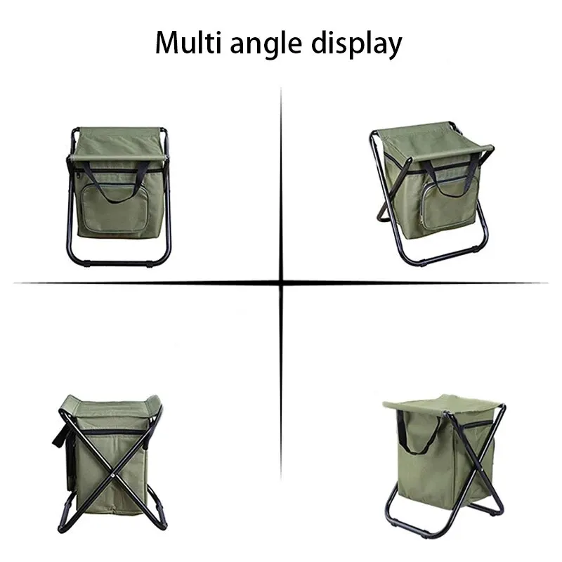 Foldable Fishing Chair Multifunctional Outdoor Stool With 10L Insulation Bag Durable Ultralight Folding Chair For Camping Picnic