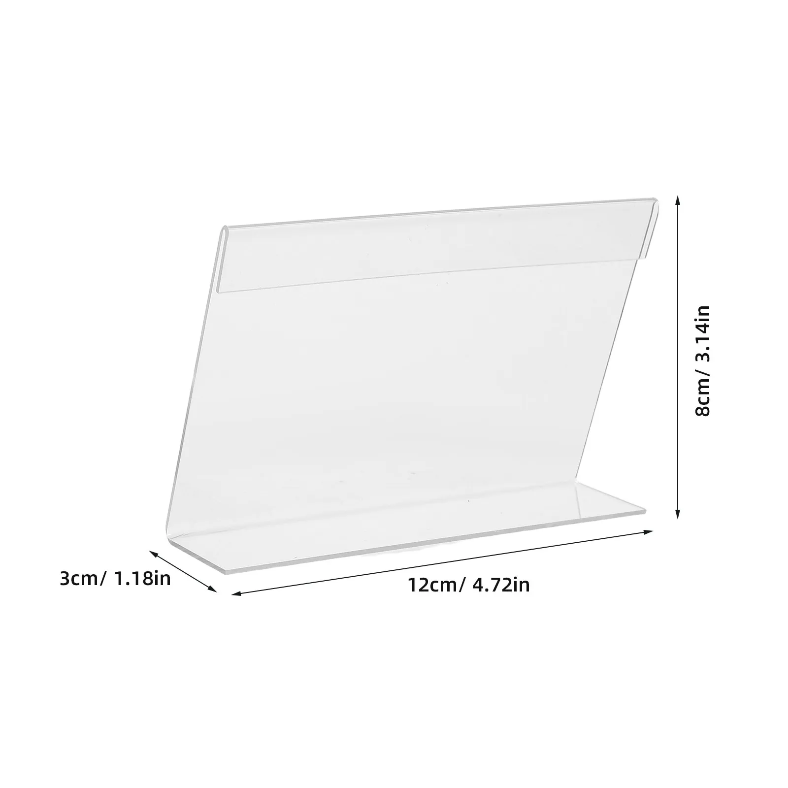 20개 아크릴 사인 홀더 사무실 레스토랑 소매점 가격표 라벨용 투명 L자형 디스플레이 스탠드 4.72x3.14인치