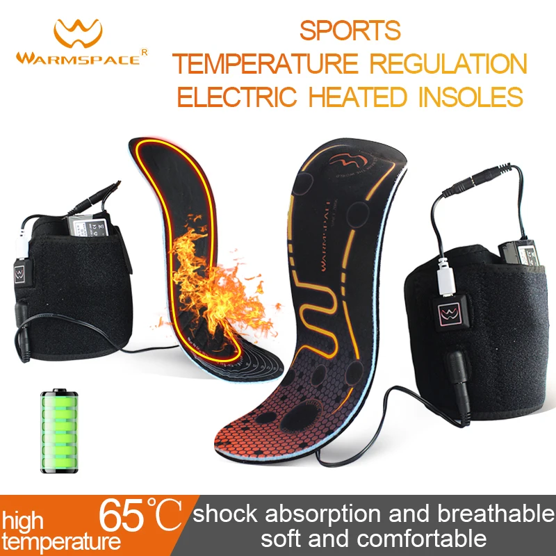 WARMSPACEElectricHeatedInsolesRechargeableLithiumBatteryControl