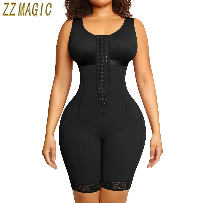 Fajas Colombians Girdles With Row Buckle and Zippe For Women Sexy Shaping Post Liposuction BBL Slimming Waist Belt Bodysuit