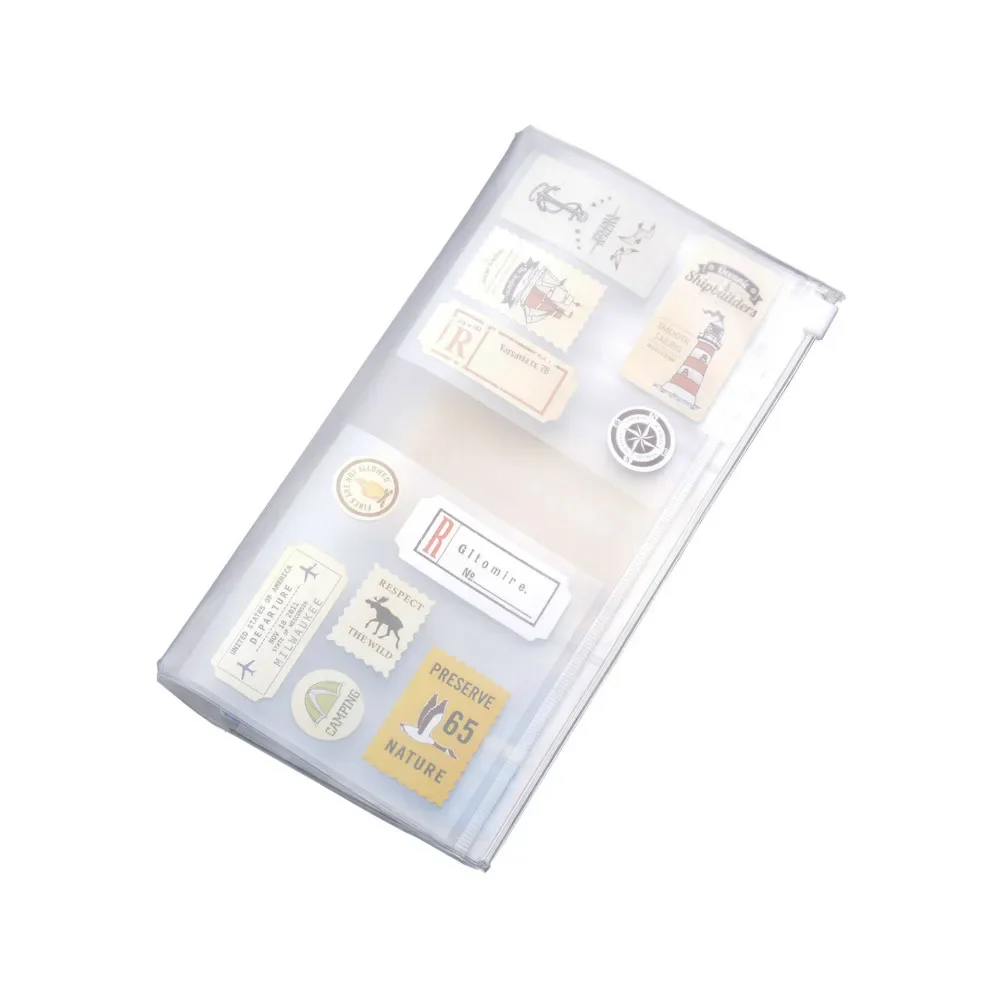Fromthenon PVC Travelers Notebook Zipper Bag Storage Bag Card Holder Journal Supplies Planner Accessories Cute Stationery 5