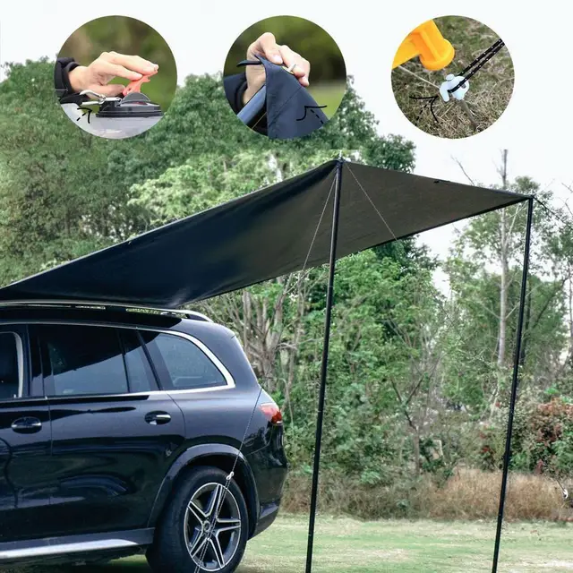 Toldo Lateral Retráctil Para Caravana, SUV O Furgoneta - Impermeable PU5000, Marco Aluminio (Tamaños 160x250cm A 200x300cm)