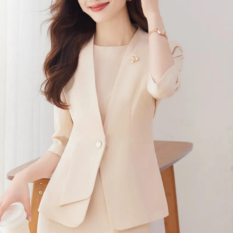 Slim Fit Business Casual Jacket With Pockets For Office Events 804125