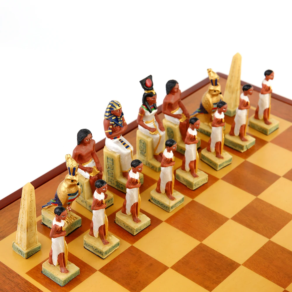 Luxury Wooden Ancient Egyptian Theme Chess Set