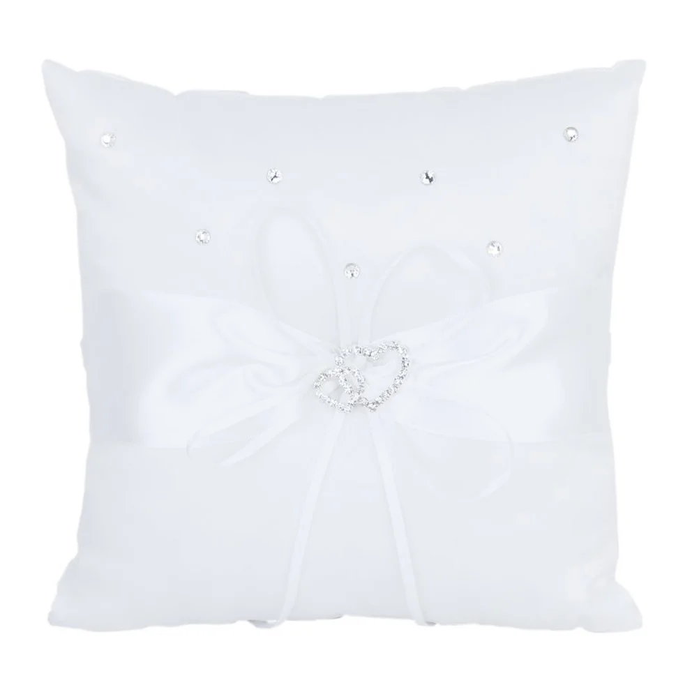 

10 X10cm Western Style Bride Cuddle Pillow Ring Barrier For Wedding Double Heart
