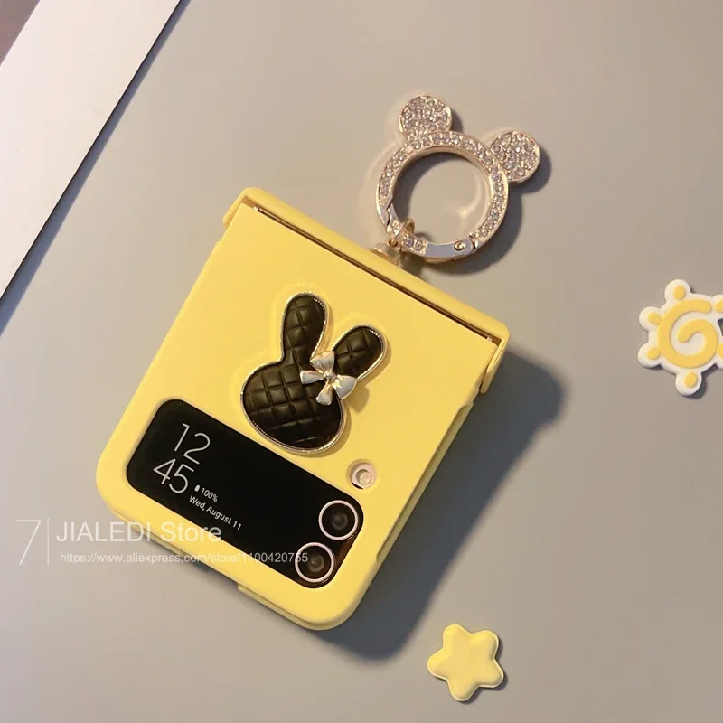 Rhinestone Ring Cute Rabbit Hinge Phone case For Samsung