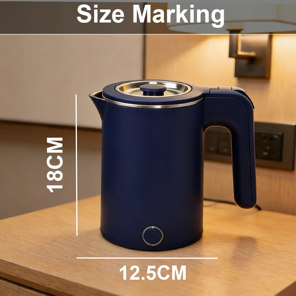 1.0L Stainless Steel Electric Kettle, Portable for Travel, Business Trip & Hotel Use, Multi-scenario Applicable Electric Tea Pot 6