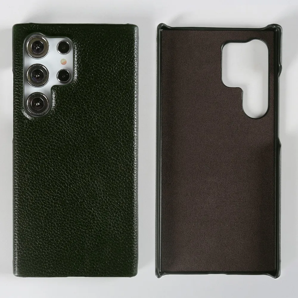 Luxury Genuine Leather Phone Cover – Real Cowhide Back Shell Coque