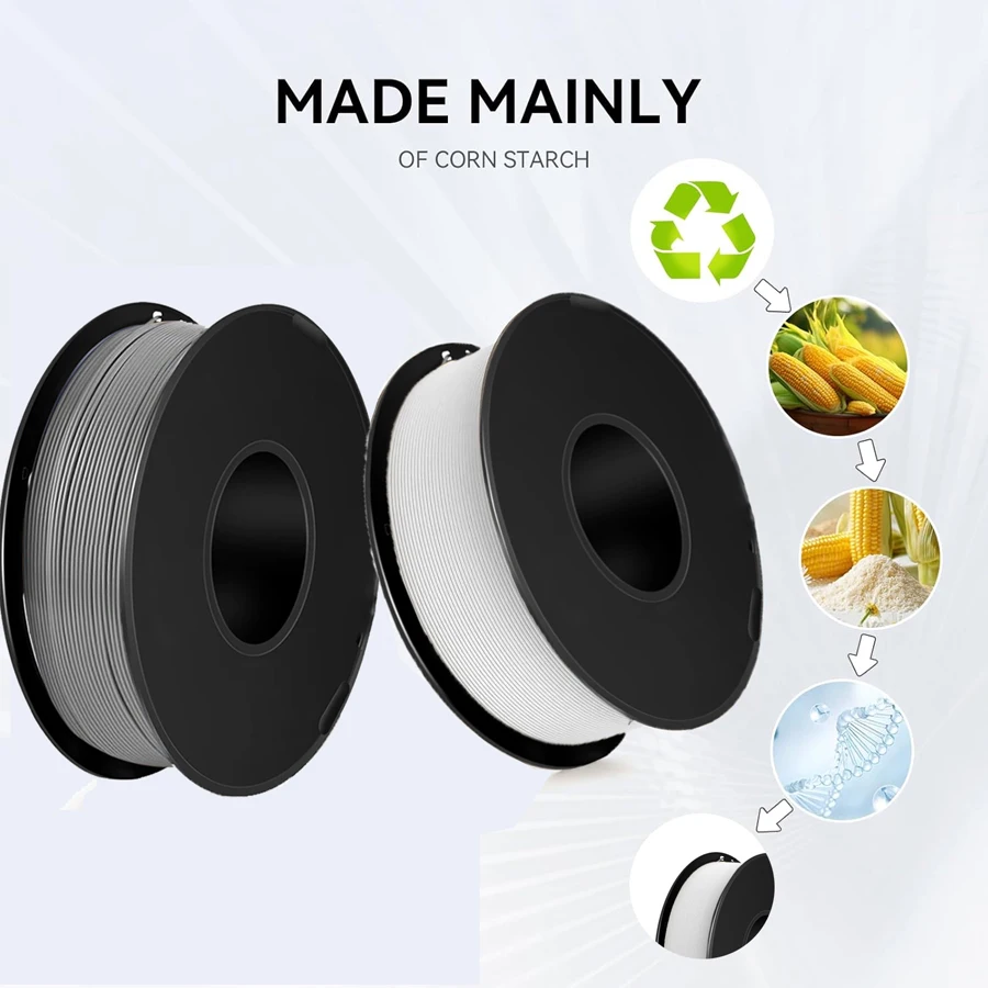 Premium PLA 3D Printing Filament – Gray and White, 1.75mm Diameter, Vacuum-Sealed Spool