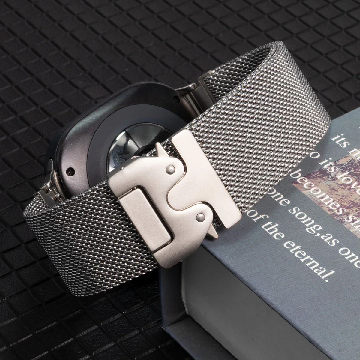 Premium Stainless Steel Milanese Loop Strap with Parachute Buckle