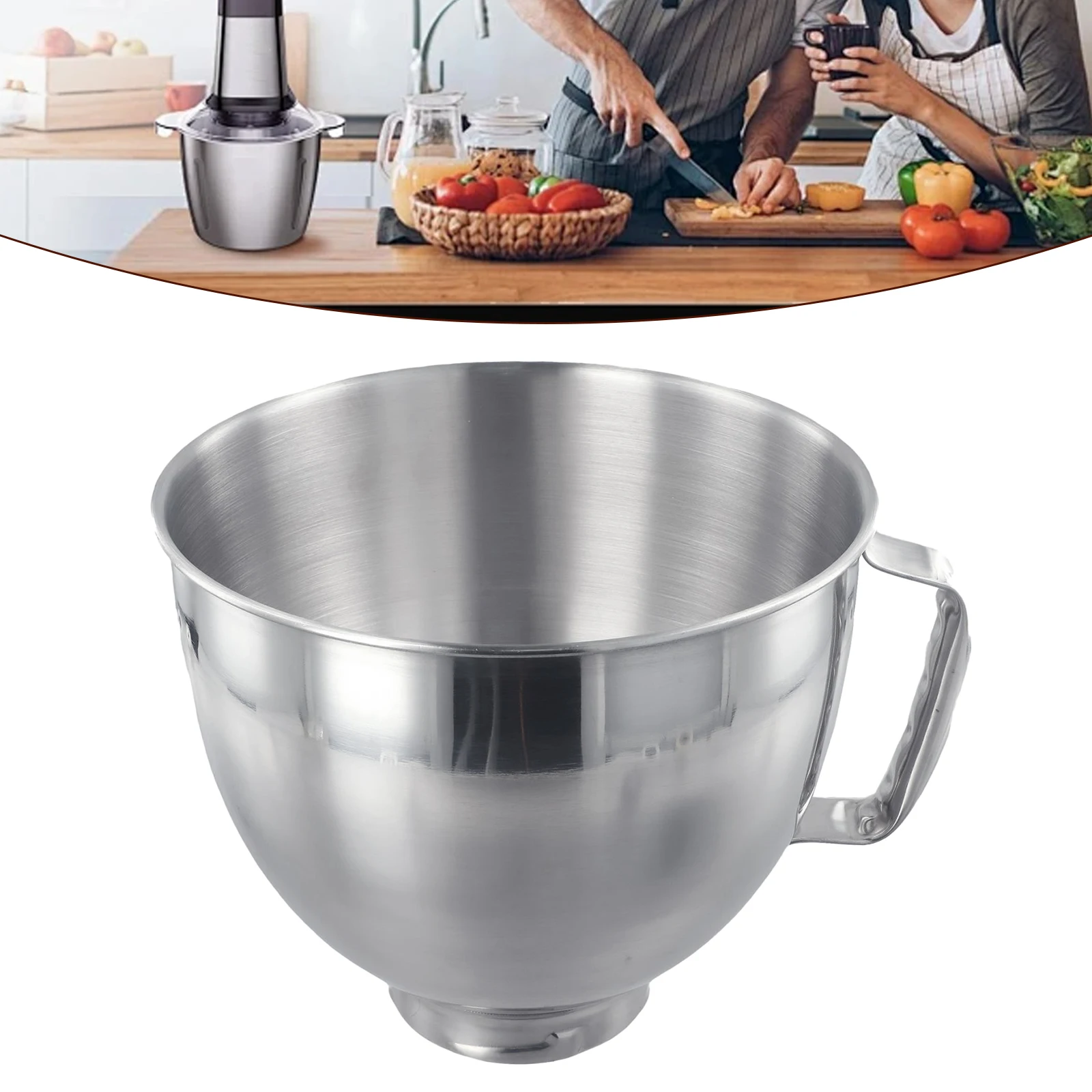 Premium Stainless Steel Mixing Bowl For KitchenAid Stand Mixers 4.5QT/5QT Home Appliance Replacement Part Kitchen Accessories
