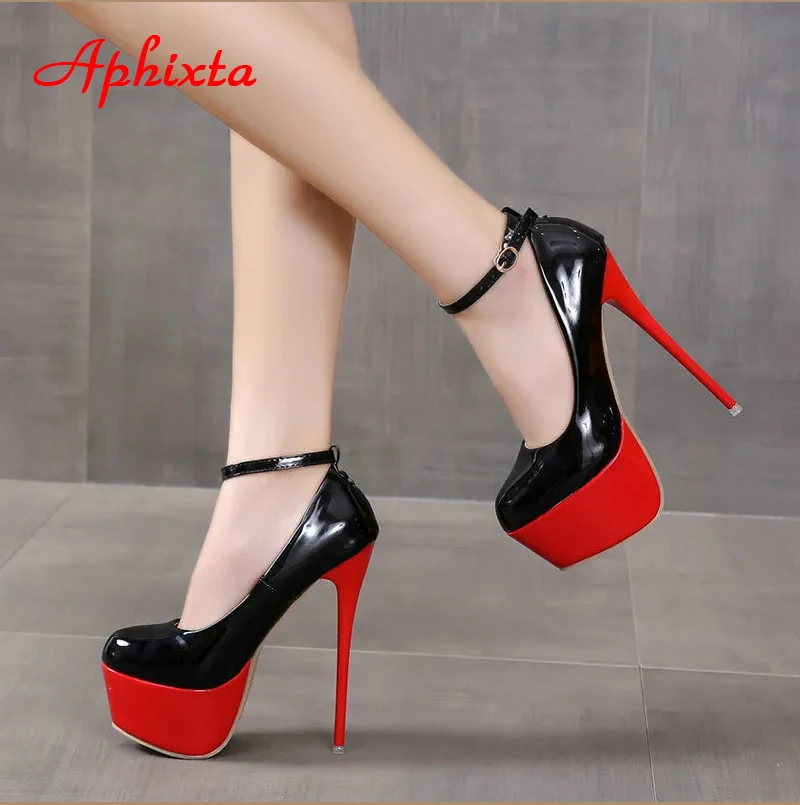 Aphixta 2025 Party Disco Dance Women Pumps 5.5cm Platform Girding Buckle 16cm Super High Thin Heels Fashion