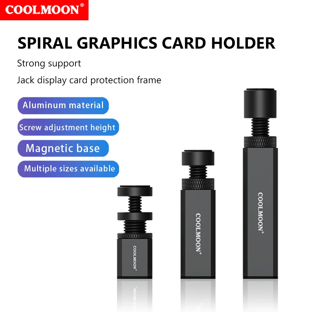 COOLMOON Graphics Card GPU Holder Adjustable Telescopic Rotating Stand Bracket Magnetic GPU Video Card Holder for Desktop PC