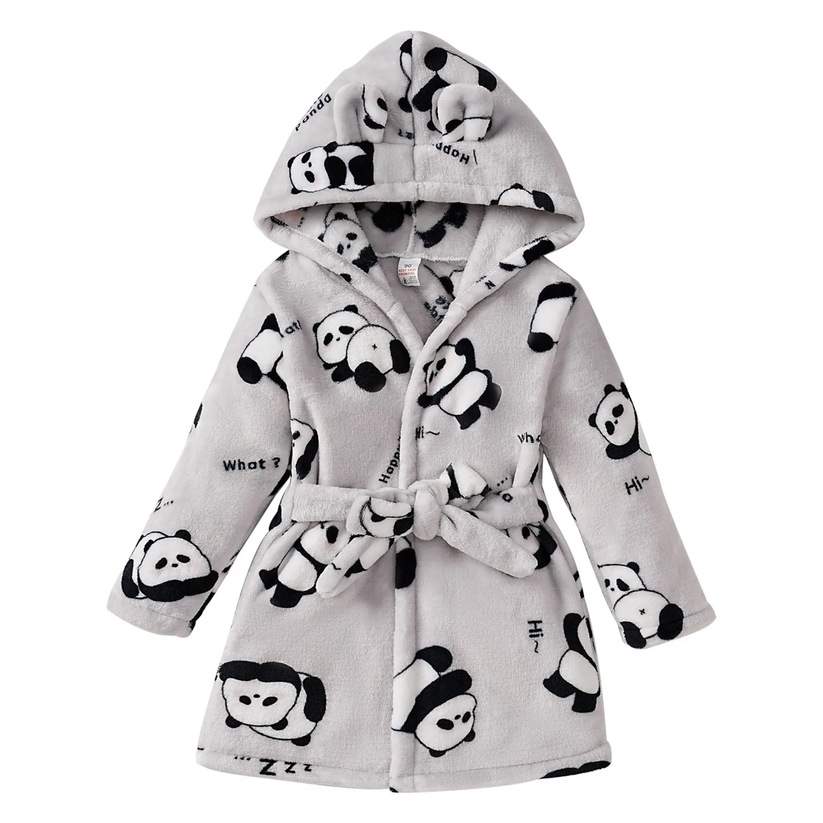 Kids Pajamas Set Flannel Pajamas Child Bathrobe Kids Robe Kids Baby Hooded Pijama Boys Girls Autumn Winter Warm Flannel Fleece Towel Bath Robe Bathrobe Soft Pajamas Sleepwear 1-7 years