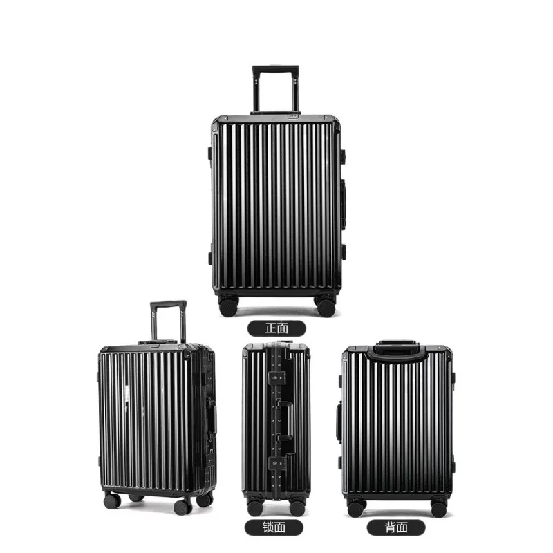 Draw-Bar Luggage Female Male 20-Inch 22 Aluminum Frame New PC Wear-Resistant Universal Wheel Mute Password Suitcase Large Capaci