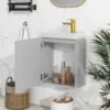Modern Combo Bathroom Vanity with Ceramic Basin 16" Bathroom Vanity Sink for Small Space, Wall Mounted Cabinet Set 3