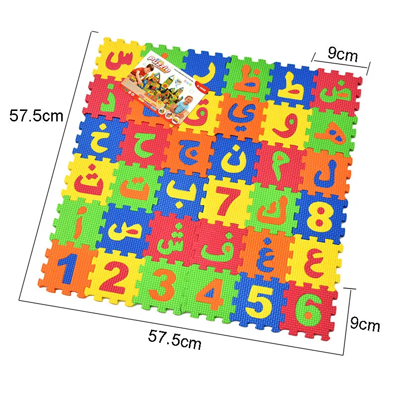 Mini Puzzle Foam Mat for Kids, Interlocking Learning mat 36 Pieces 